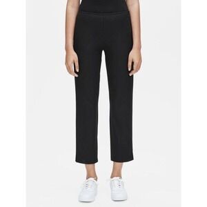 Eileen Fisher Womens Twill Slim Straight Ankle Pants Size M Black Minimalist Off